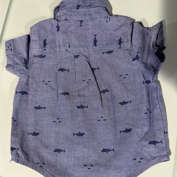 Carter's Navy Fish Print Button Down Shirt - Picture 3 of 3
